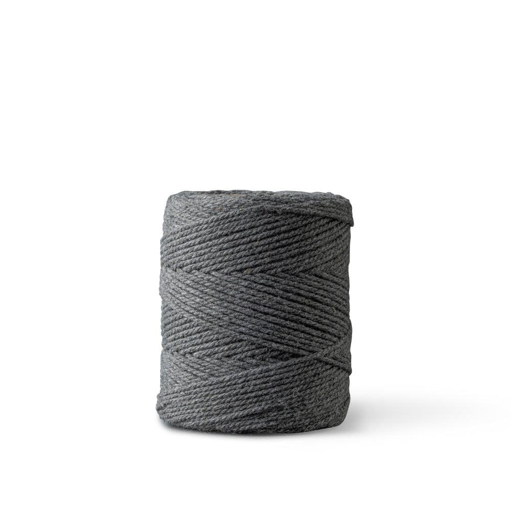 Corde macramé 1 mm – gris graphite – 65 m – coton recyclé double retors
