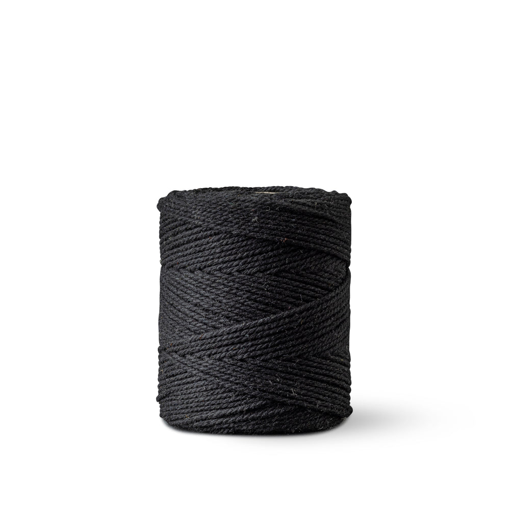 Corde macramé 1 mm – noire – 65 m – coton recyclé double retors