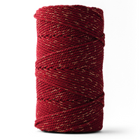 Corde macramé 3 mm – bordeaux moucheté or – 120 m – coton recyclé double retors