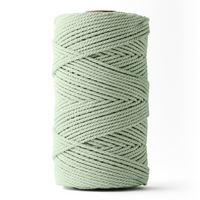 Macramétouw 3mm – eucalyptus – 120m – dubbel gedraaid gerecycled katoen