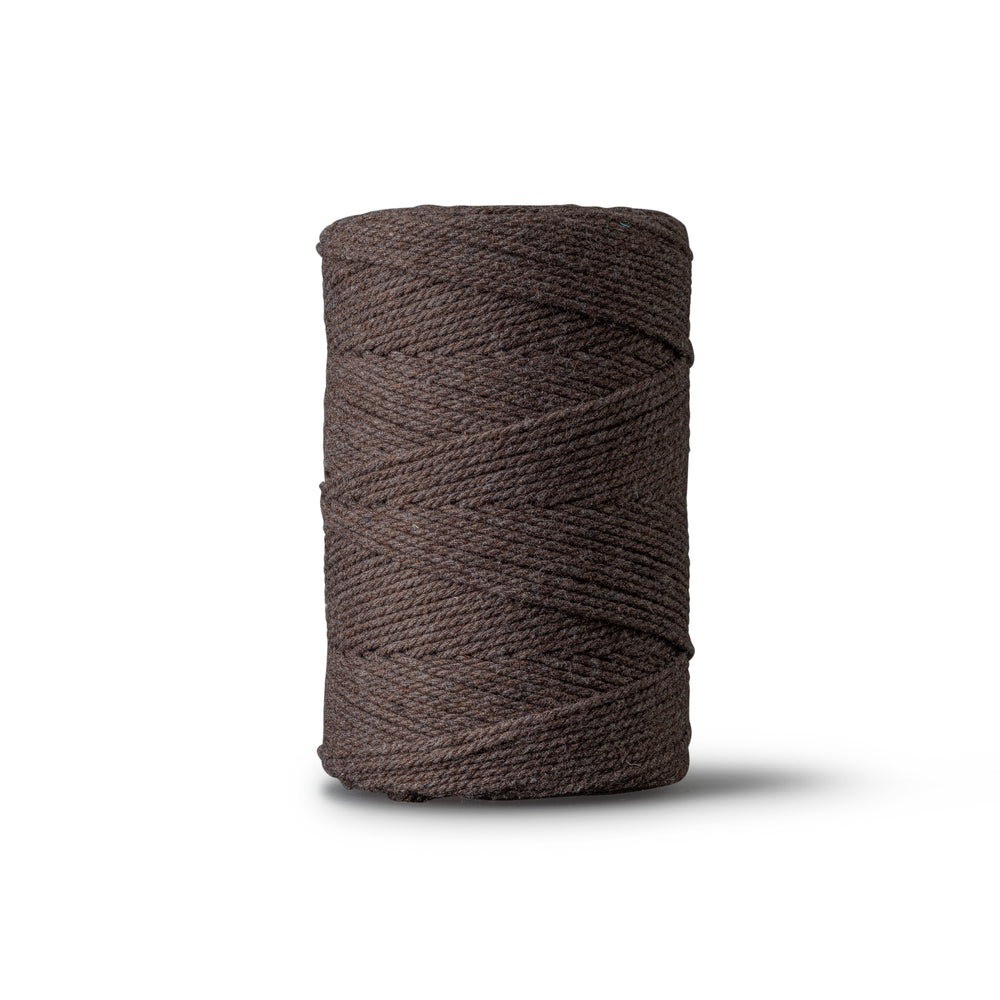 Corde macramé 2 mm – marron chocolat – 70 m – coton recyclé double retors