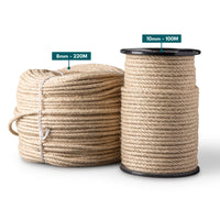 Corde en lin 10 mm – 100 m – corde en chanvre naturel tressé – pour le théâtre, la décoration et le gréage