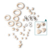 Macramé houten kralen en ringen - 41 stuks in variabel set