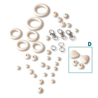 Macramé houten kralen en ringen - 41 stuks in variabel set