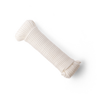 Corde en nylon 4 mm – blanche – 20 m – cordon polyamide tressé