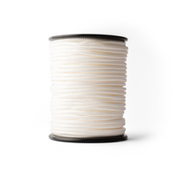 Corde en nylon 4 mm – blanche – 50 m – cordon tressé en polyamide