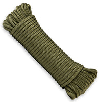 Corde en polyester 6 mm – kaki – 120 m – résistante aux intempéries et durable