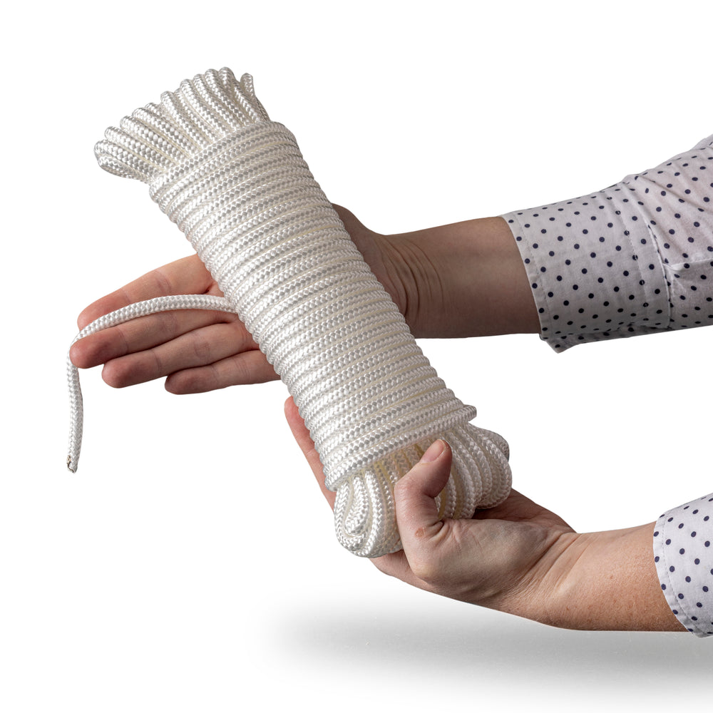 Nylontouw 6mm – 20m – wit – gevlochten polyamide koord