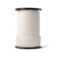 Corde en nylon 8 mm – blanche – 50 m – cordon polyamide tressé
