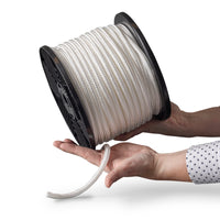 Corde en nylon 8 mm – blanche – 50 m – cordon polyamide tressé