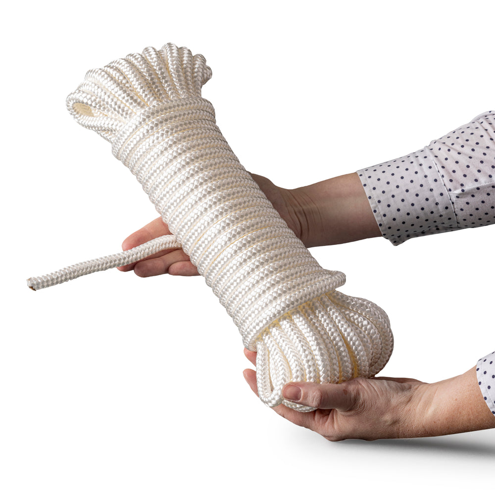 Nylon rope 10mm – white – 20m – braided polyamide cord