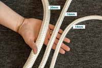 Corde en nylon 16 mm – blanche – 100 m – cordon tressé en polyamide