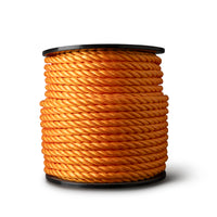 Corde torsadée en polypropylène 16 mm – 100 mètres – orange – sur bobine
