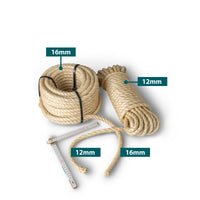 Corde en sisal 12 mm – 20 m – torsadée naturellement – pour bricolage, animaux et reconstitution historique
