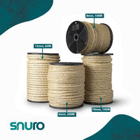 Corde en sisal 12 mm – 65 m – torsadée naturellement – pour bricolage, animaux et reconstitution historique