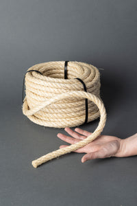 Corde en sisal 16 mm – 20 m – torsadée naturellement – pour bricolage, animaux et reconstitution historique