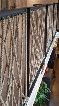 Industriële look scheidingswand of balustrade in synthetisch vlas