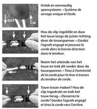 Koordspanner 6 mm met karabijnhaak – knoopvrij spannen in één beweging